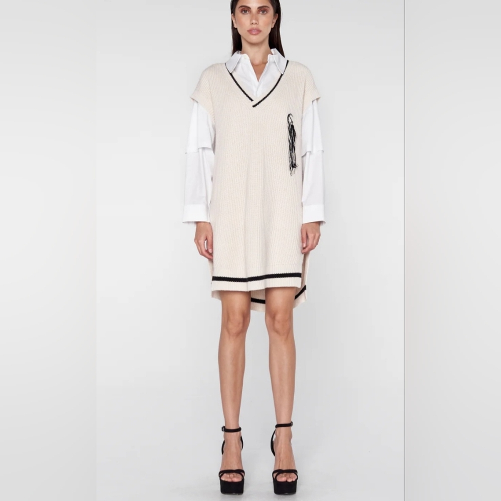 SANS GÊNE Oversized Knit Vest (NWT)